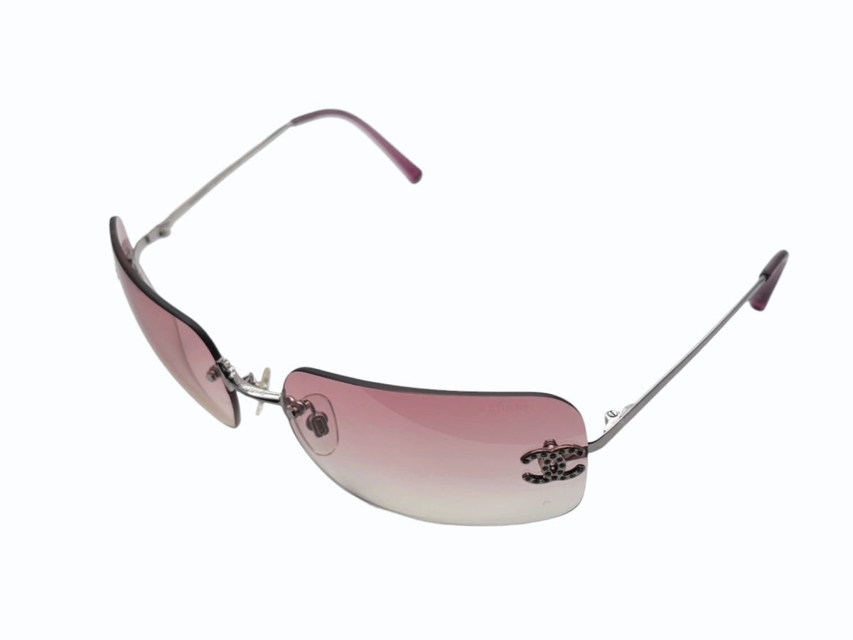 CHANEL サングラス 4017-D グラデーション ピンク リムレス メタル CHANEL シャネル リムレス サングラス 4017-D c.124/58 サイズ62◻︎17