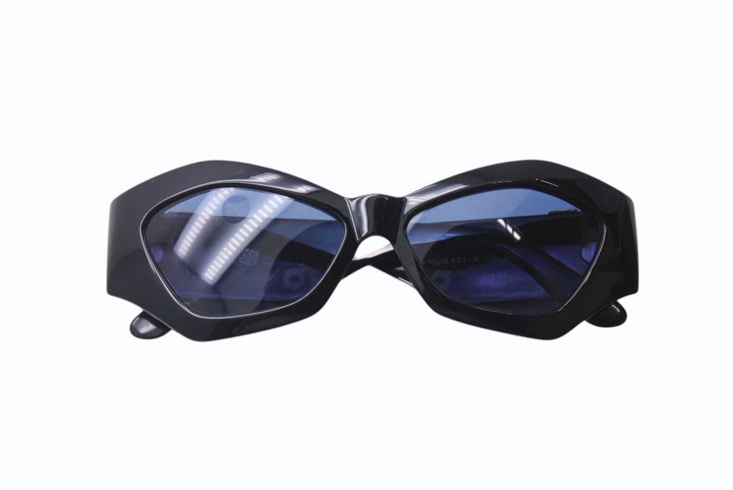 GIANNI VERSACE ジャンヌ ヴェルサーチ サングラス MOD421/A メデューサ ロゴ プラスチック メタル ブラック 美品 中古 4b000327