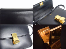 Load image into Gallery viewer, CELINE セリーヌ ショルダーバッグ クラシックボックス ミディアム 189173DLS カーフスキン ブラック ゴールド金具 美品 中古 4b003438