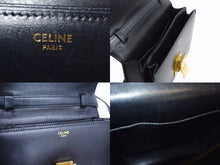 Load image into Gallery viewer, CELINE セリーヌ ショルダーバッグ クラシックボックス ミディアム 189173DLS カーフスキン ブラック ゴールド金具 美品 中古 4b003438
