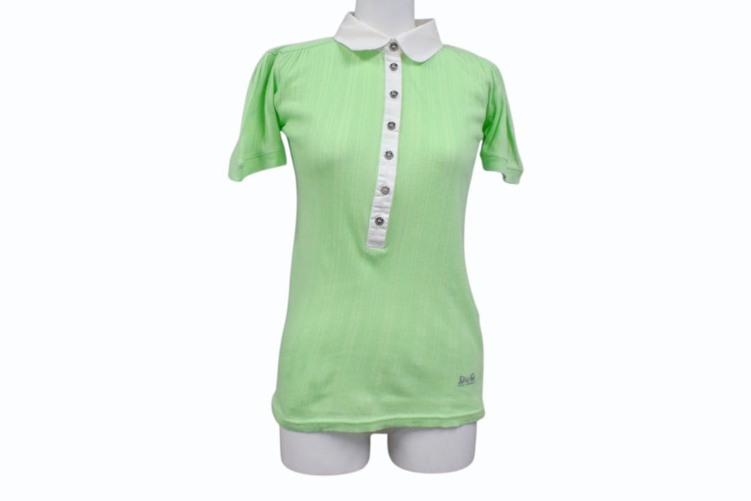 DOLCE&GABBANA ドルチェ&ガッバーナ ポロシャツ ST0039/TY7A2 コットン ホワイト グリーン サイズS 美品 中古 4b000557