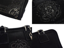 画像をギャラリービューアに読み込む, LOEWE ロエベ ビジュー アマソナ30 ハンドバッグ アナグラムロゴ スウェード レザー ブラック 黒 シルバー金具 美品 中古 4b000837