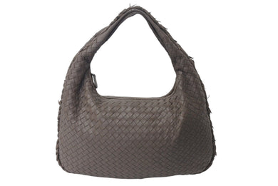 BOTTEGAVENETA ボッテガヴェネタ イントレチャート ホーボー ハンドバッグ B002633530 レザー ベージュ 中古 4b000848