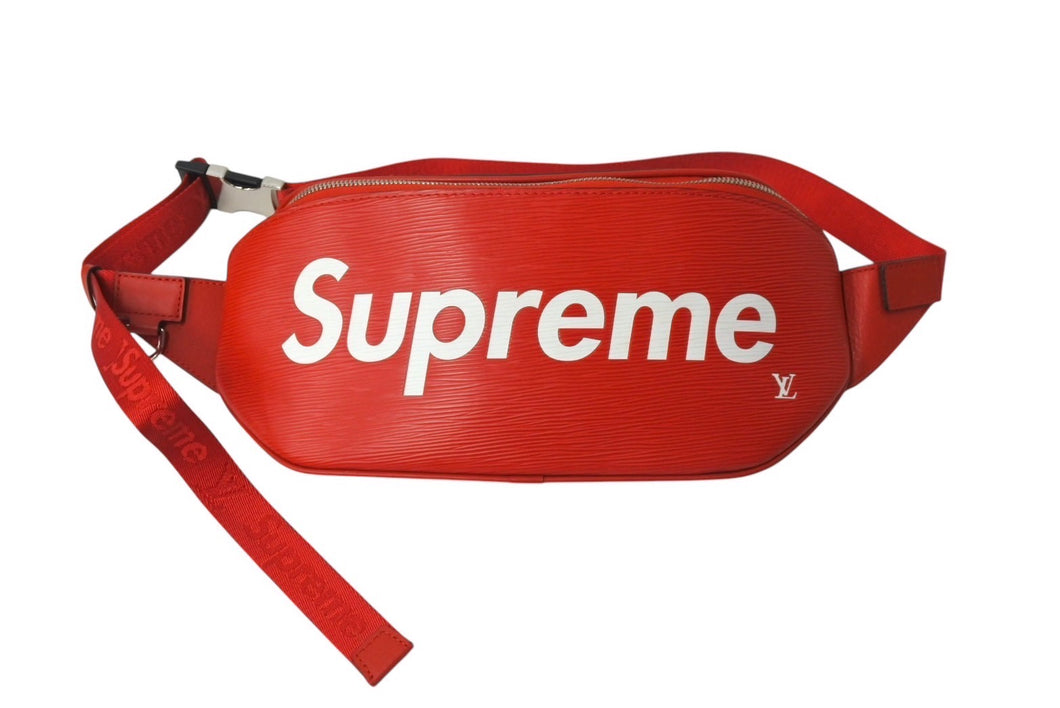 LOUIS VUITTON×Supreme ルイヴィトン×シュプリーム 17AW ボディバッグ バムバッグPM M53418 エピレザー レッド 美品 中古 4b001414
