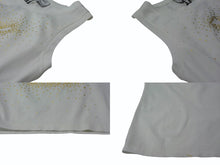 画像をギャラリービューアに読み込む, YVES SAINT LAURENT イヴサンローラン タンクトップ ノースリーブ YSL ロゴ コットン ホワイト ゴールド サイズS 良品 中古 4b001850