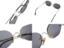 Load image into Gallery viewer, Cartier カルティエ サングラス メガネ ツーポイント アイウェア 2504224 フランス製 メタル シルバー金具 ブラック 美品 中古 4b000046