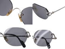 Load image into Gallery viewer, Cartier カルティエ サングラス メガネ ツーポイント アイウェア 2504224 フランス製 メタル シルバー金具 ブラック 美品 中古 4b000046