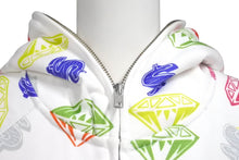 画像をギャラリービューアに読み込む, 新品未使用 BILLIONAIREBOYSCLUB ビリオネアボーイズクラブ CASANOVA カサノバ 総柄 ジップアップパーカー ホワイト マルチカラー サイズL