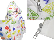 画像をギャラリービューアに読み込む, 新品未使用 BILLIONAIREBOYSCLUB ビリオネアボーイズクラブ CASANOVA カサノバ 総柄 ジップアップパーカー ホワイト マルチカラー サイズS