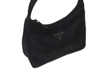 画像をギャラリービューアに読み込む, 極美品 PRADA プラダ ホーボー ハンドバッグ ワンショルダーバッグ MV515 トライアングルロゴ ナイロン ブラック 中古 4b001129