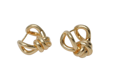 極美品 BOTTEGAVENETA ボッテガヴェネタ ノット フープピアス 815945VAHU08120 重量約17.3g Ag925刻印 シルバ−925 GP 中古 4b001301