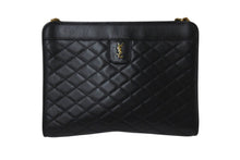 画像をギャラリービューアに読み込む, SAINTLAURENT PARIS サンローラン チェーンショルダーバッグ ウォレット377828 レザー ブラック 美品 中古 4b001475