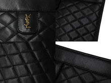 画像をギャラリービューアに読み込む, SAINTLAURENT PARIS サンローラン チェーンショルダーバッグ ウォレット377828 レザー ブラック 美品 中古 4b001475