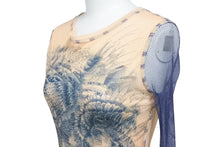 画像をギャラリービューアに読み込む, JEAN PAUL GAULTIER MAILLE FEMME ジャンポールゴルチェ マイユファム パワーネット 長袖トップス シアー タトゥー柄 サイズXS 美品 中古 4b001597