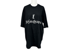 画像をギャラリービューアに読み込む, 新品未使用 YVES SAINT LAURENT イヴサンローラン 半袖Tシャツ サイズM ロゴプリント ブラック グレー コットン 中古 4b001599