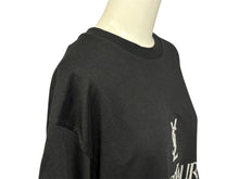 画像をギャラリービューアに読み込む, 新品未使用 YVES SAINT LAURENT イヴサンローラン 半袖Tシャツ サイズM ロゴプリント ブラック グレー コットン 中古 4b001599