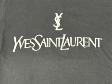 画像をギャラリービューアに読み込む, 新品未使用 YVES SAINT LAURENT イヴサンローラン 半袖Tシャツ サイズM ロゴプリント ブラック グレー コットン 中古 4b001599
