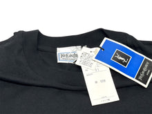 画像をギャラリービューアに読み込む, 新品未使用 YVES SAINT LAURENT イヴサンローラン 半袖Tシャツ サイズM ロゴプリント ブラック グレー コットン 中古 4b001599