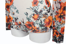 画像をギャラリービューアに読み込む, JEAN PAUL GAULTIER SOLEIL ジャンポールゴルチェ ソレイユ パワーネット 長袖トップス シアー 総柄 サイズS オレンジ 美品 中古 4b001603