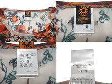 画像をギャラリービューアに読み込む, JEAN PAUL GAULTIER SOLEIL ジャンポールゴルチェ ソレイユ パワーネット 長袖トップス シアー 総柄 サイズS オレンジ 美品 中古 4b001603