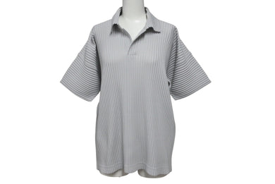 HOMME PLISSE ISSEY MIYAKE オムプリッセ イッセイミヤケ プリーツスキッパーシャツ HP55JM330 サイズ2 グレー 美品 中古 4b001612