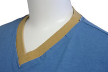 画像をギャラリービューアに読み込む, DOLCE&amp;GABBANA ドルチェアンドガッバーナ Vネック半袖Tシャツ サイズ36 GOLDEN SAFARI マルチプリント ブルー 美品 中古 4b001622