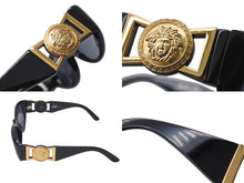 画像をギャラリービューアに読み込む, GIANNI VERSACE ジャンヌ ヴェルサーチ サングラス MOD424 メデューサ ロゴ プラスチック メタル ブラック 美品 中古 4b001681