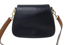 画像をギャラリービューアに読み込む, PRADA プラダ ショルダーバッグ 斜め掛けバッグ ロゴ イタリア製 レザー ブラック ブラウン ゴールド金具 美品 中古 4b001706