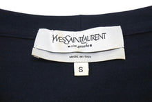 画像をギャラリービューアに読み込む, YVES SAINT LAURENT イヴサンローラン 半袖Ｔシャツ カサンドラロゴ ネイビー ブラック コットン サイズS 美品 中古 4b001946