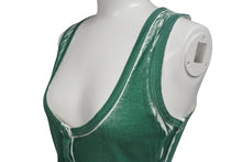 画像をギャラリービューアに読み込む, DOLCE＆GABBANA ドルチェアンドガッバーナ タンクトップ ラインストーン ロゴ グリーン ホワイト サイズ40 美品 中古 4b002078