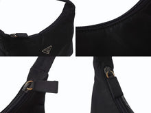 Load image into Gallery viewer, PRADA プラダ ホーボー ハンドバッグ ワンショルダーバッグ MV515 トライアングルロゴ ナイロン ブラック 美品 中古 4b003907