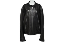 画像をギャラリービューアに読み込む, MARTIN MARGIELA マルタンマルジェラ ライダースジャケット 八の字型ジップ S50AM0489 SY1460 ブラック 52 美品 中古 43907