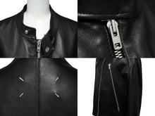 画像をギャラリービューアに読み込む, MARTIN MARGIELA マルタンマルジェラ ライダースジャケット 八の字型ジップ S50AM0489 SY1460 ブラック 52 美品 中古 43907