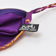 Load image into Gallery viewer, HERMES エルメス シルキーシティPM 王者の虎 TIGRE ROYAL ショルダーバッグ □L刻印 シルク レザー パープル ブラウン 美品 中古 4b009104