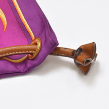 Load image into Gallery viewer, HERMES エルメス シルキーシティPM 王者の虎 TIGRE ROYAL ショルダーバッグ □L刻印 シルク レザー パープル ブラウン 美品 中古 4b009104