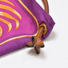 Load image into Gallery viewer, HERMES エルメス シルキーシティPM 王者の虎 TIGRE ROYAL ショルダーバッグ □L刻印 シルク レザー パープル ブラウン 美品 中古 4b009104