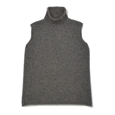 HERMES エルメス VINTAGE ヴィンテージ カシミヤ ニットベスト サイズME グレー タートルネック アーカイブ マルジェラ期 美品 中古 4b009885