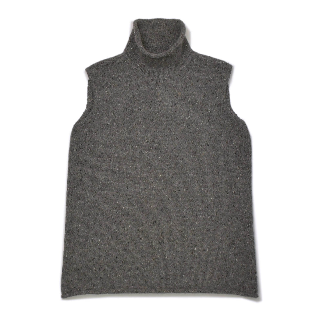 HERMES エルメス VINTAGE ヴィンテージ カシミヤ ニットベスト サイズME グレー タートルネック アーカイブ マルジェラ期 美品 中古 4b009885