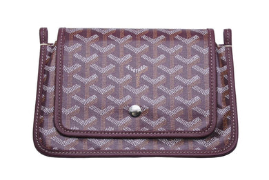 新品同様 GOYARD ゴヤール Plumet プリュメ ショルダーバッグ 斜めがけポシェット ストラップ無し PVC レザー ボルドー 中古 46540