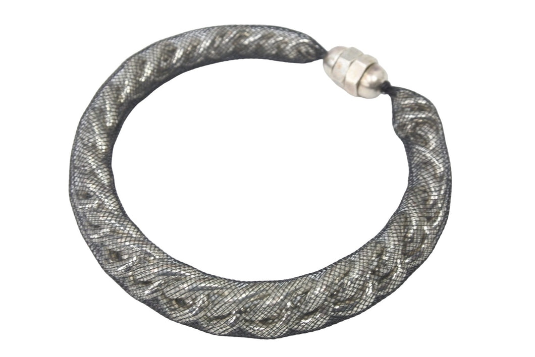 初期 JEAN PAUL GAULTIER ジャンポールゴルチェ ネックレス チョーカー マイアミ型 キューバン ネット シルバー 美品 中古 47771