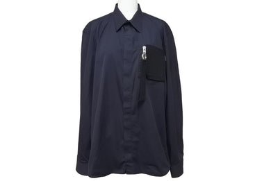 Givenchy ジバンシー リング ジップ 長袖シャツ デザイン 黒 ブラック トップス サイズ41 中古 美品 49590