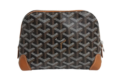 新品未使用 GOYARD ゴヤール ポーチ ヴァンドーム コスメティックポーチ ブラウン シルバー金具 中古 4b003702