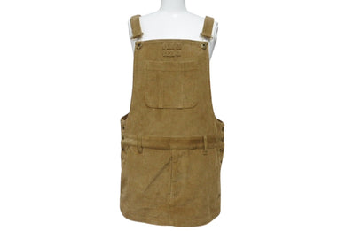 新品同様 MIUMIU ミュウミュウ ウォッシュド フロックド シャンブレー ミニドレス MF5240 ブラウン コーデュロイ サイズ40 中古 4b004628