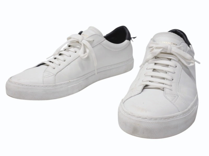 Givenchy ジバンシー アーバンストリート レザー ロートップスニーカー レザー ホワイト ブラック サイズ45 美品 中古 4B004914