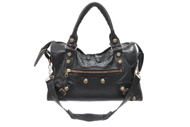 極美品 BALENCIAGA バレンシアガ ザ ジャイアント シティ 2WAYハンドバッグ ショルダーバッグ ブラック ローズゴールド金具 中古 4b006828