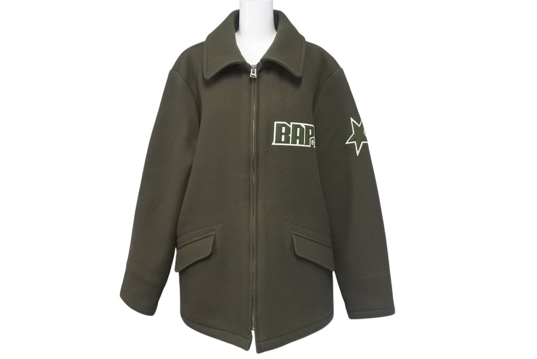 A Bathing Ape アベイシングエイプ 90s Wool Jacket 90s ウール ジャケット サイズ L カーキー 美品 中古 4c073892