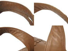 画像をギャラリービューアに読み込む, BOTTEGA VENETA ボッテガヴェネタ イントレチャート 花柄 ハンドバッグ イタリア製 レザー ブラウン 美品 中古 4c075707