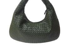 画像をギャラリービューアに読み込む, 極美品 BOTTEGA VENETA ボッテガヴェネタ イントレチャート ホーボー ワンショルダーバッグ B06737234B レザー グリーン 中古 4b000064