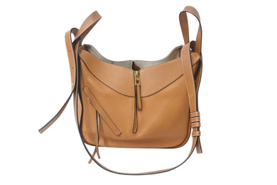 LOEWE ロエベ ハンモックバッグ スモール ２WAY ハンドバッグ ブラウン ソフトグレインカーフ 0691910 ショルダーバッグ 美品 中古 4b000091