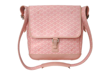 GOYARD ゴヤール GRAND BLEU MM グランブルーMM ショルダーバッグ ARN020077 ピンク レザー PVC 美品 中古 4b000094